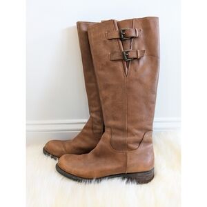 Brown Leather Knee-High Boots